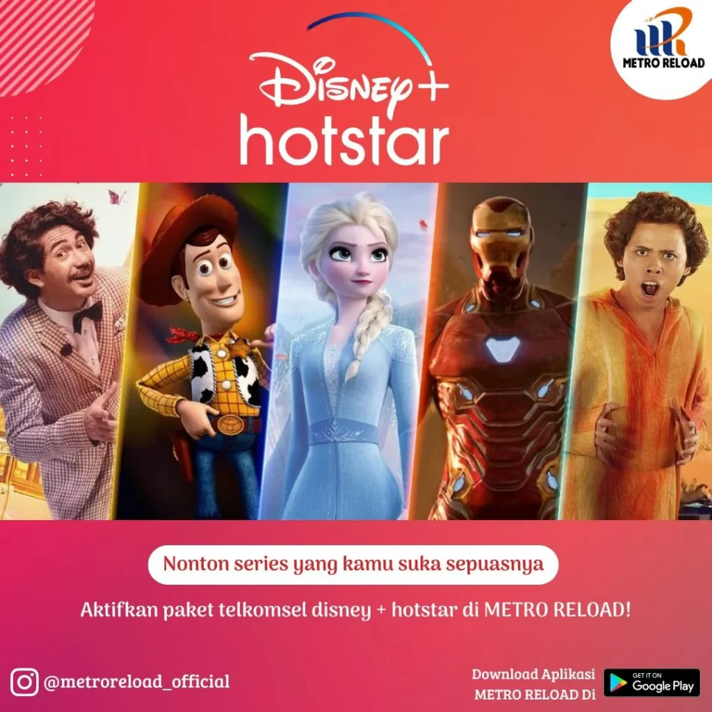 Aktifkan paket disney hotstar di Metro Reload