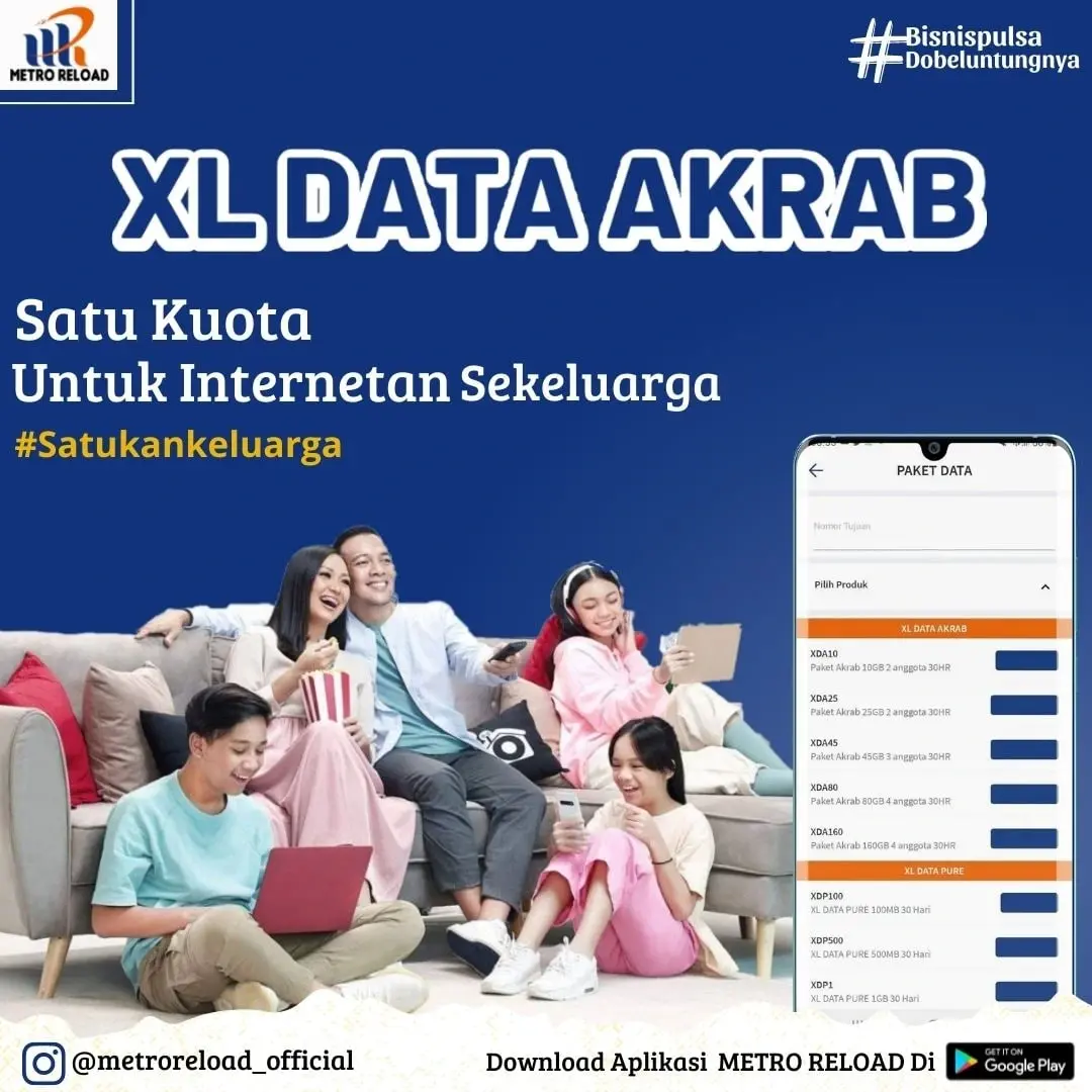 XL Data Akrab Satu Kuota Untuk Internetan Keluarga